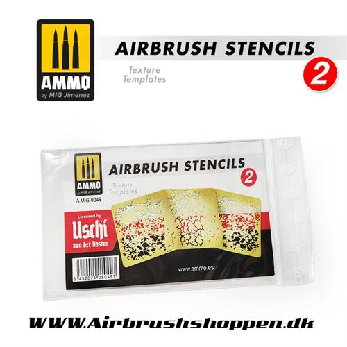 AMIG 8049 Airbrush Stencil 2, 3 stk 6x6 cm